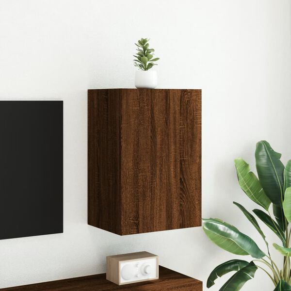 vidaXL TV Wall Cabinet Brown Oak 40.5x30x60 cm Engineered Wood