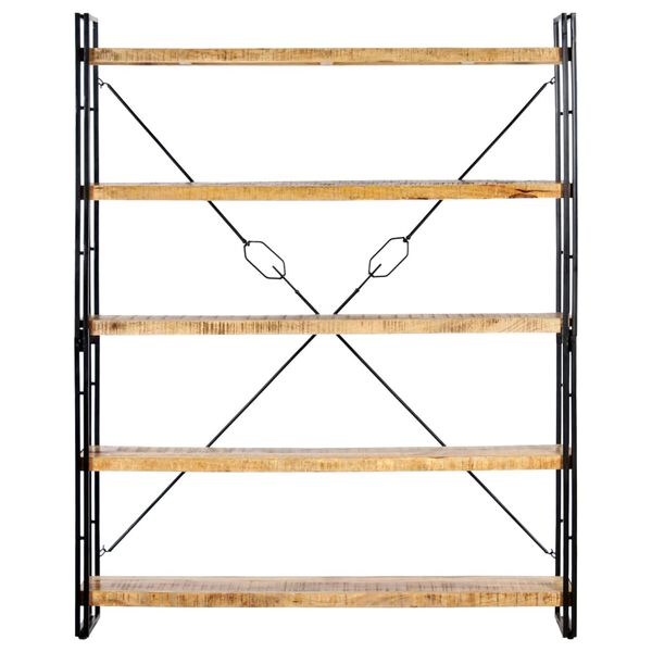 vidaXL 5-Tier Bookcase 140x30x180 cm Solid Mango Wood