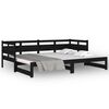 vidaXL Pull-out Day Bed without Mattress Black 2x(80x200) cm