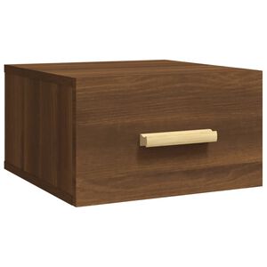 vidaXL Wall-mounted Bedside Cabinet Brown Oak 35x35x20 cm