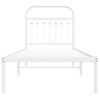 vidaXL Metal Bed Frame without Mattress with Headboard White 80x200cm