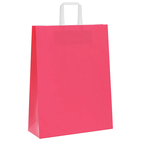 vidaXL Paper Bags 250 pcs with Handles Pink 32x12x42 cm
