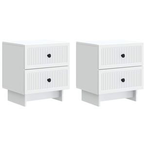 vidaXL Bedside Cabinet 2 pcs White 43 x 34.5 x 47.5 cm Engineered Wood