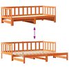 vidaXL Pull-out Day Bed Wax Brown 203.5 x 164 x 66 cm Solid Pine Wood