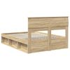 vidaXL Bed Frame with Headboard Sonoma 140 x 200 cm Solid Pine Wood