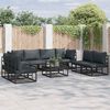 vidaXL Garden Sofa Set with Cushion 8 pcs Black Aluminium