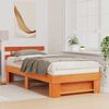 vidaXL Bed Frame with Headboard Wax Brown 75 x 190 cm Solid Pine Wood