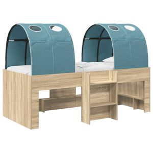 vidaXL Bed with Tunnel 3 pcs Sonoma and Light Blue Engineered Wood