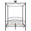 vidaXL Canopy Bed Frame without Mattress Black Metal 140x200 cm