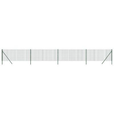 vidaXL Wire Mesh Fence Green 0.8x10 m Galvanised Steel
