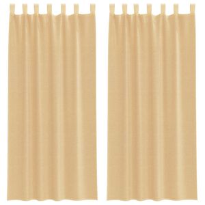 vidaXL Voile Curtains with Loops 2 pcs Sand 140x225 cm
