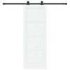 vidaXL Sliding Door White and Black 73.5 x 198.5 cm Solid Pine Wood