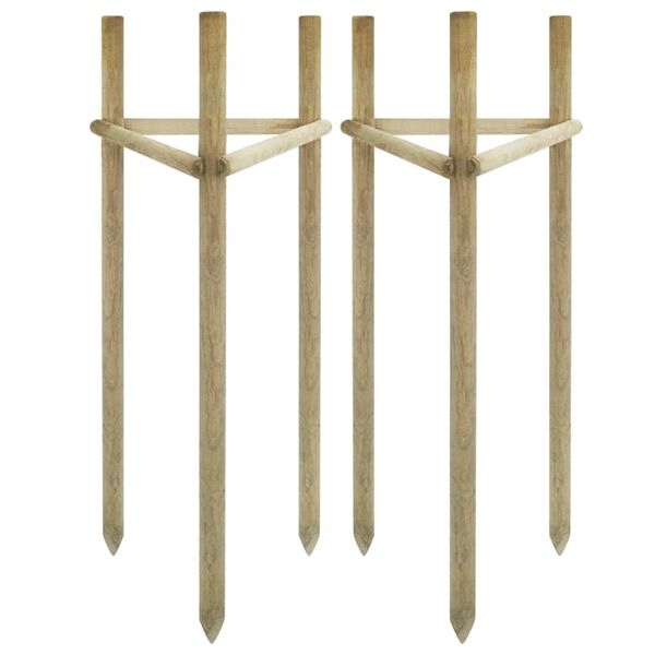 vidaXL Tree Stakes 2 pcs Impregnated Pinewood 50x45x170 cm