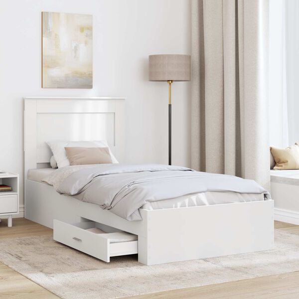 vidaXL Bed Frame with Drawer with Headboard Manual Engineered Wood