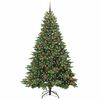 vidaXL Artificial Christmas Tree with 300 LEDs Green 210 cm PE and PVC
