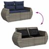 vidaXL 6 Piece Garden Sofa Set with Cushions Black Poly Rattan Acacia