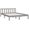 vidaXL Bed Frame without Mattress Grey Solid Wood Pine King Size