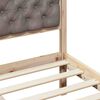vidaXL Bed Frame with Headboard Taupe 140 x 190 cm Solid Pine Wood