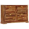 vidaXL Shoe Cabinet 140x35x90 cm Solid Acacia Wood