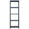 vidaXL Storage Shelf Rack Black 125 kg 60x30x180 cm Plastic
