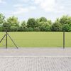 vidaXL Fence Post Grey 100 x 0.6 m (50 mm mesh) Steel and PVC