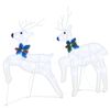 vidaXL LED Reindeers 4 pcs White Fabric