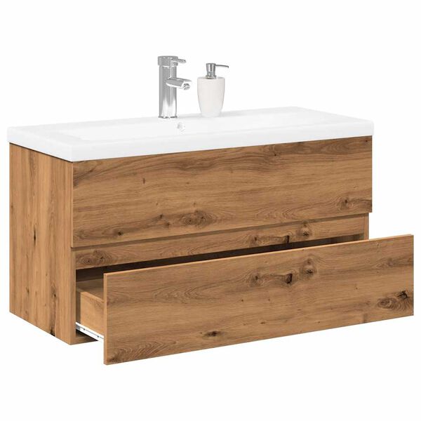 vidaXL Sink Cabinet with Built-in Basin Artisan Oak