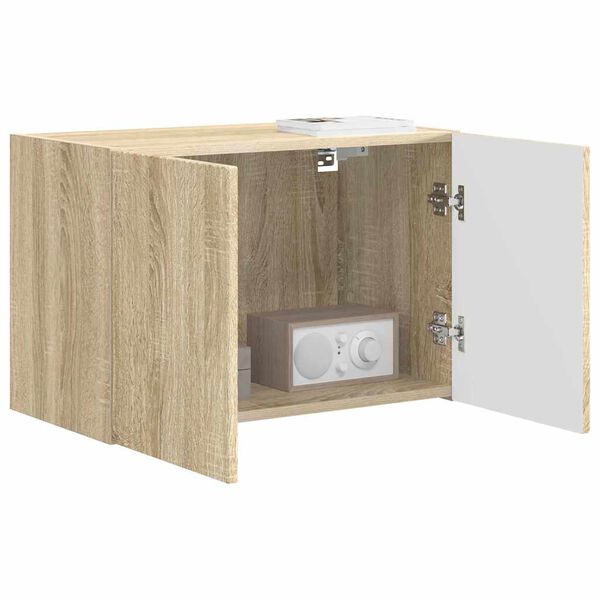 vidaXL TV Wall Cabinet Sonoma Oak 59.5 x 31 x 40 cm Engineered Wood