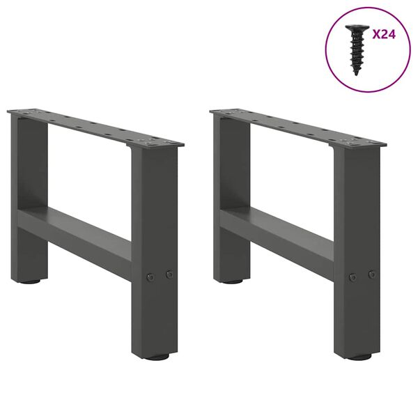 vidaXL Coffee Table Legs Anthracite 2 pcs 50x(30-31) cm Steel