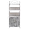 vidaXL Bathroom Cabinet White and Grey 46x24x116 cm Paulownia Wood