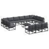 vidaXL Garden Sofa Set with Cushion Black Aluminium