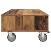vidaXL Side Table with Wheels Old Wood 90 x 50 x 30 cm Engineered Wood
