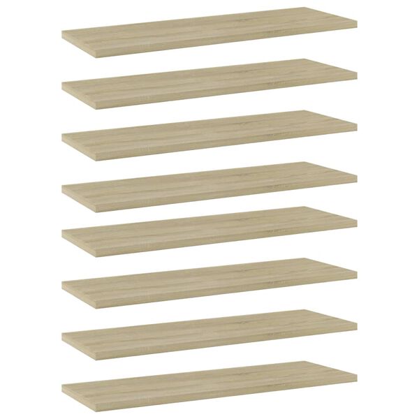 vidaXL Bookshelf Boards 8 pcs Sonoma Oak 60x20x1.5 cm Engineered Wood