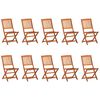 vidaXL 11 Piece Garden Dining Set 220x90x75 cm Solid Wood Acacia