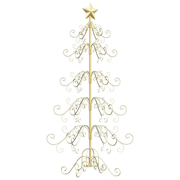 vidaXL Metal Christmas Tree with Stand Gold 150 cm Powder-coated Steel
