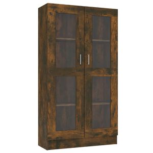 vidaXL Vitrine Cabinet Smoked Oak 82,5x30,5x150 cm Engineered Wood