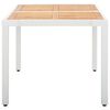 Garden Table White 150x90x75 cm Poly Rattan and Solid Acacia Wood