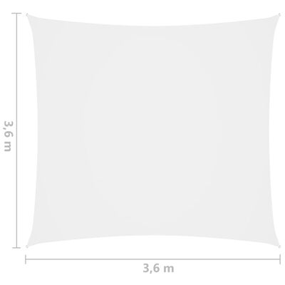vidaXL Sunshade Sail Oxford Fabric Square 3.6x3.6 m White