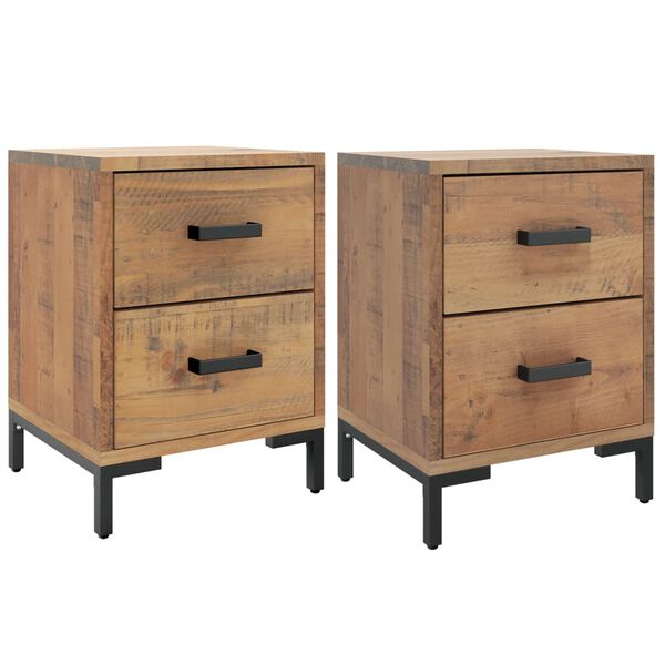 vidaXL Bedside Cabinets 2 pcs 36x30x45 cm Solid Wood Pine