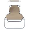 vidaXL Sun Lounger Folding 2-person 2 pcs Taupe 58 x 188 x 77cm Fabric