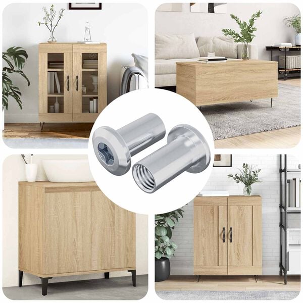 vidaXL Lock Nut 2 pcs Nickel M6 x 25 mm Steel