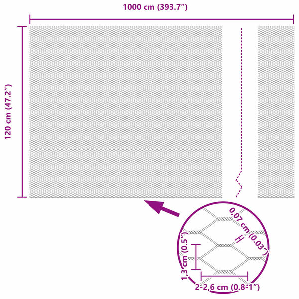 vidaXL Hexagon Fence Green 1.2 x 10 m Steel