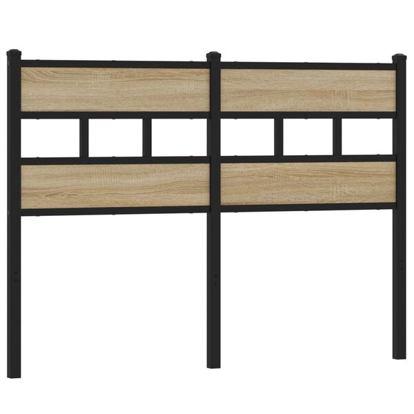vidaXL Headboard Sonoma Oak 120 cm Iron and Engineered Wood