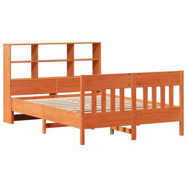 vidaXL Bed Frame without Mattress Wax Brown 140x200 cm Solid Wood Pine