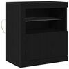 vidaXL LED Sideboard Black 60.5 x 37 x 67 cm Engineered Wood