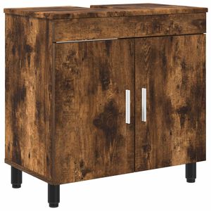 vidaXL Bathroom Vanity Unit Smoked Oak 60 x 35 x 60 cm Engineered Wood