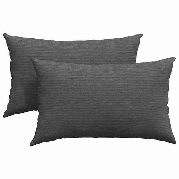 vidaXL Sofa Pillows 2 pcs Dark Grey 50 x 30 cm Corduroy Fabric