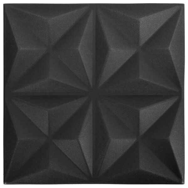 vidaXL Wall Panels 24 pcs Origami Black 50 x 50 cm XPS Foam
