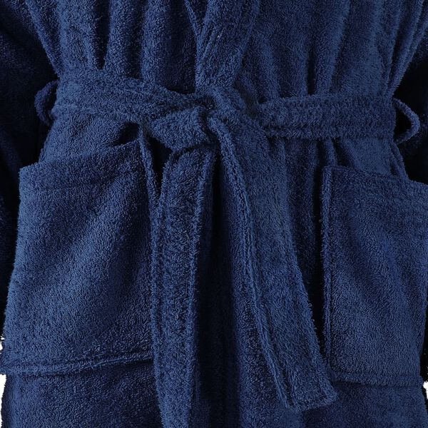 vidaXL Unisex Terry Bathrobe 100% Cotton Navy L
