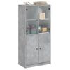 vidaXL Highboard with Doors Concrete Grey 68x37x142 cm Engineered Wood